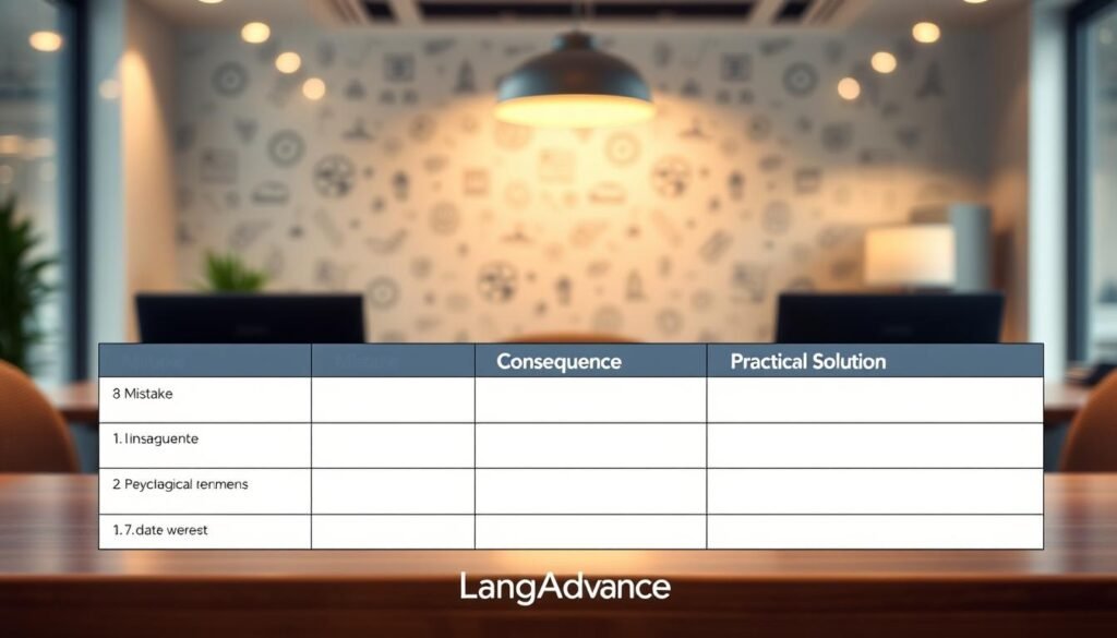 language mistakes table